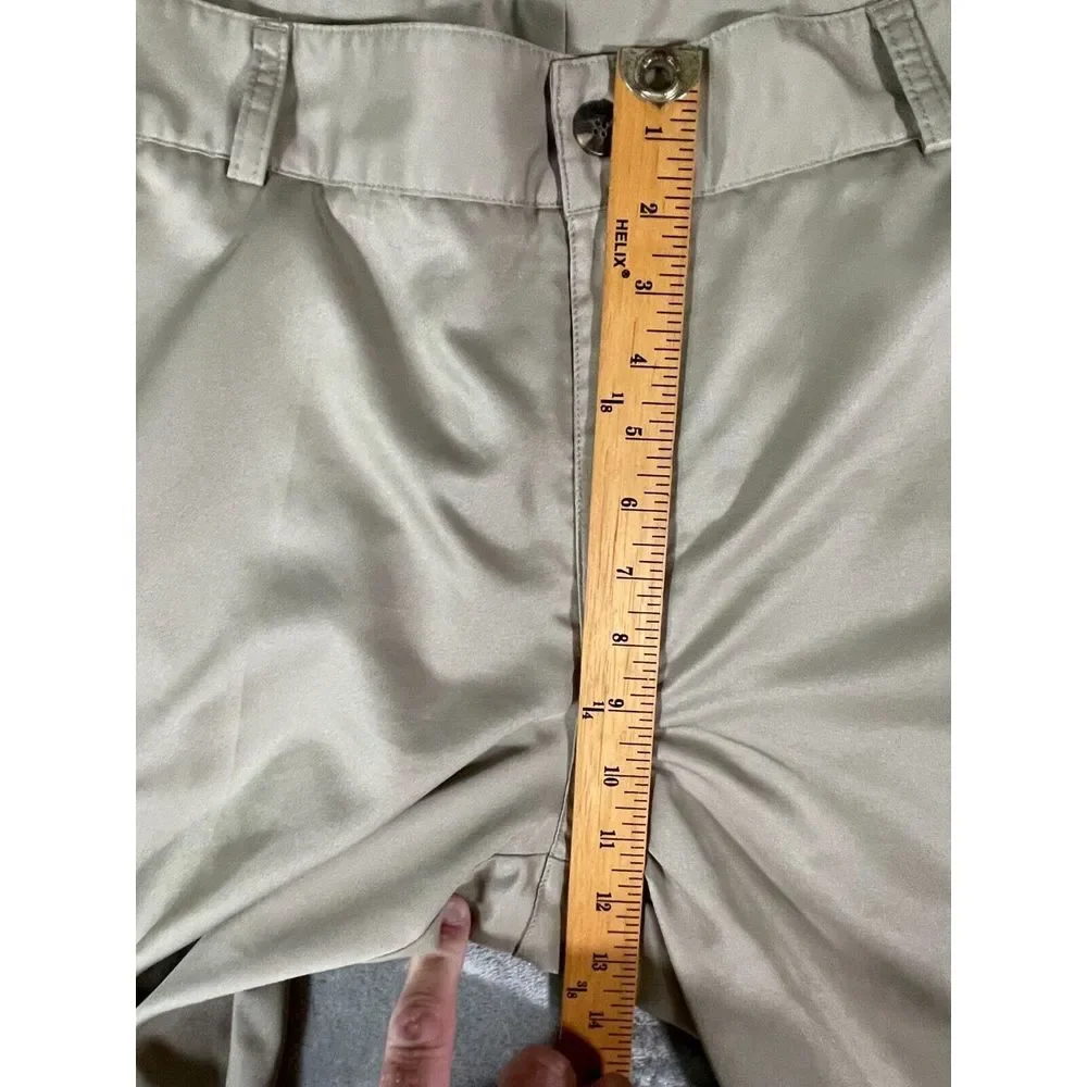Adidas Clima-lite Golf Pants Mens Size 36x32 Black Flat‎ Front Beige Logo